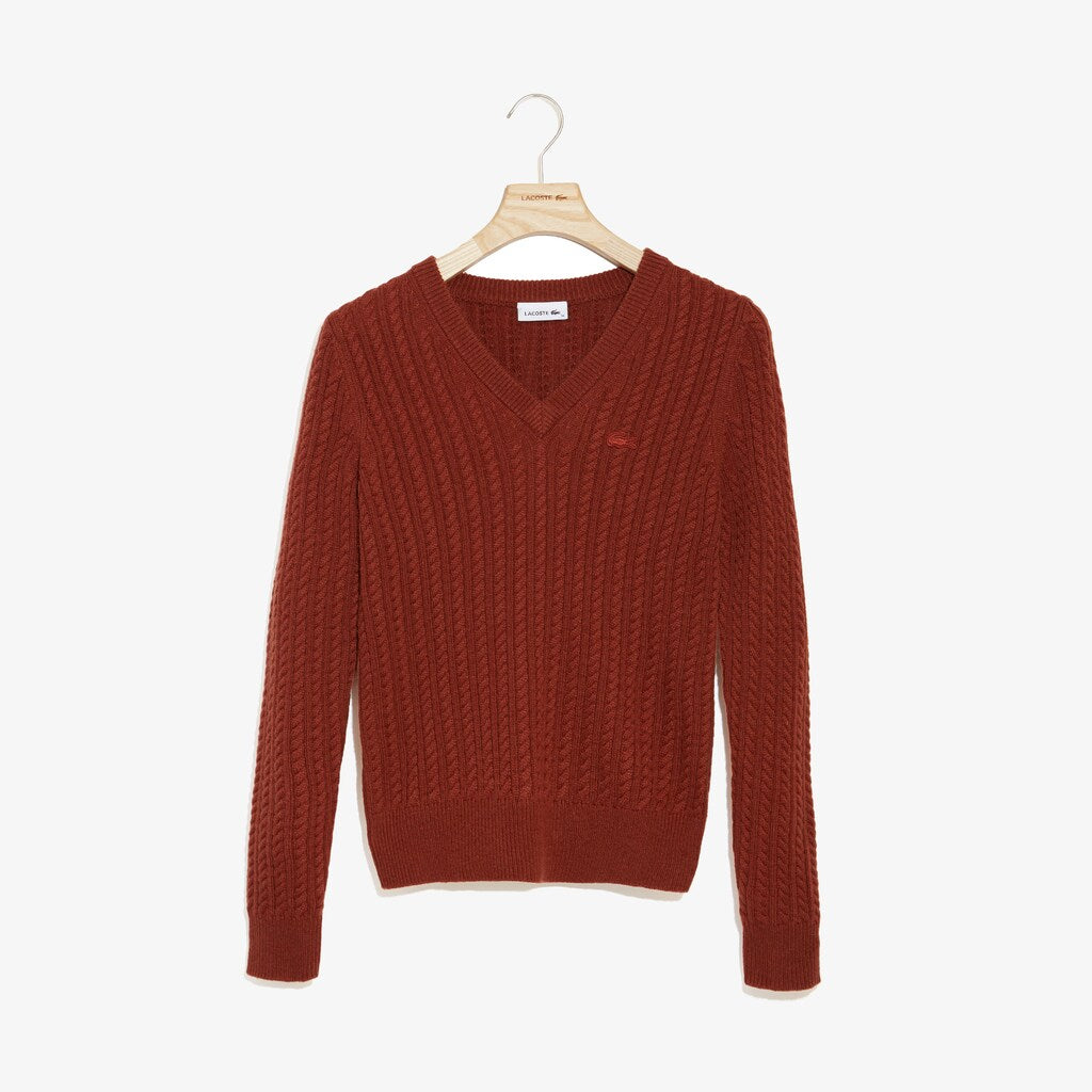 Women's Wool And Cashmere Blend Cable Knit Sweater / Lacoste