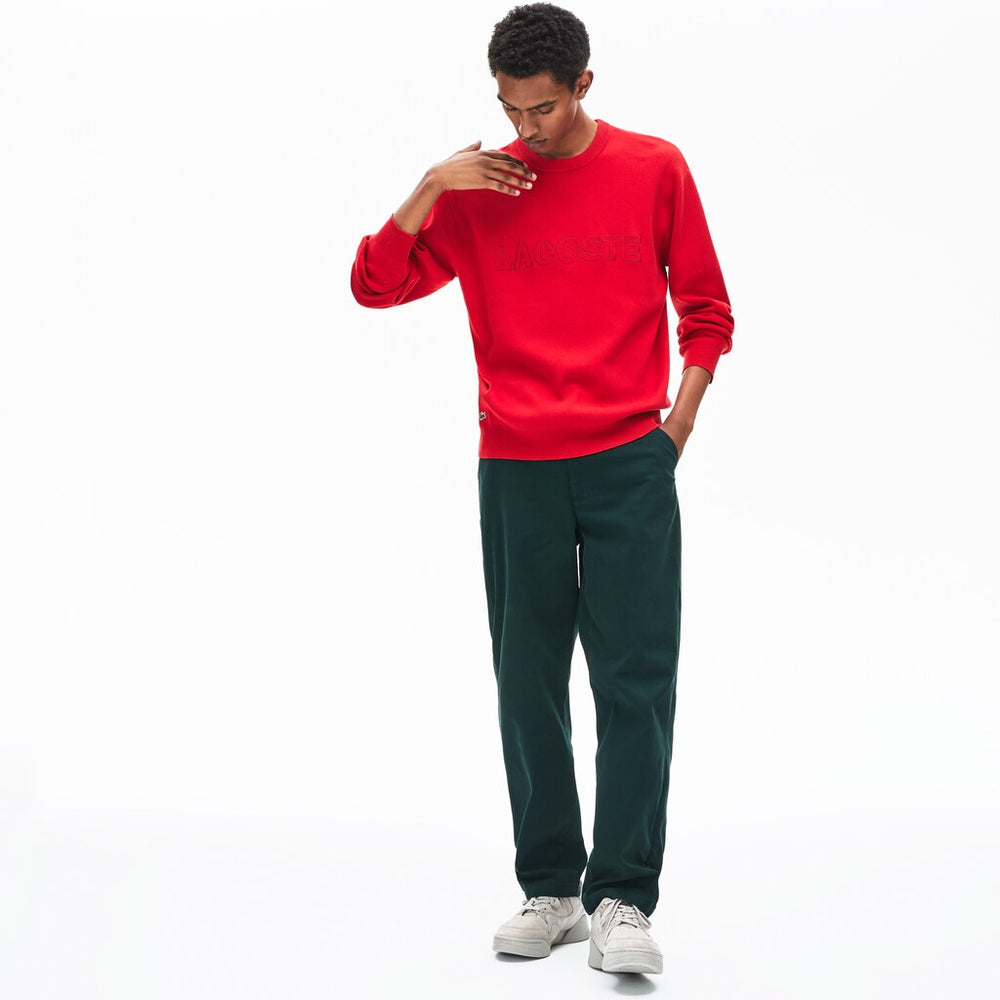 Men's Crewneck Signature-Logo Knit Sweater / Lacoste