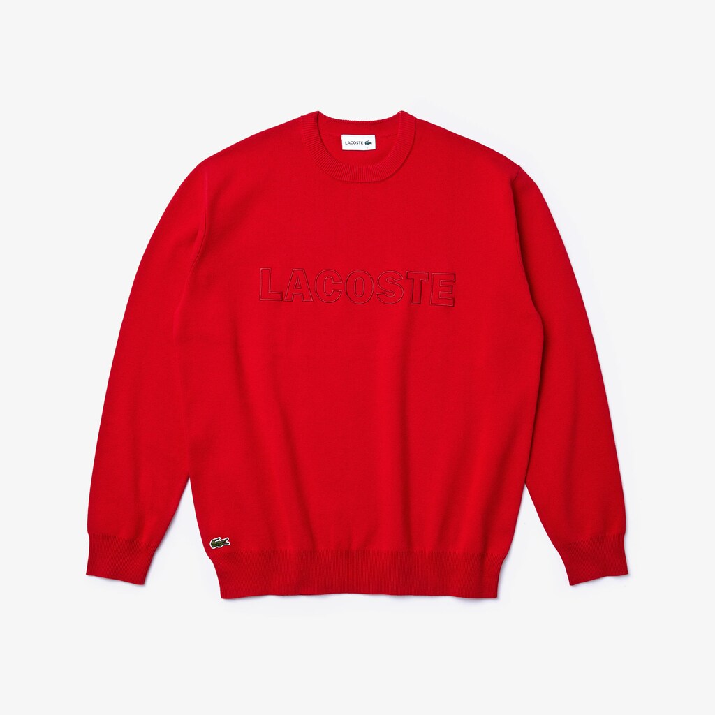 Men's Crewneck Signature-Logo Knit Sweater / Lacoste