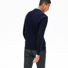 Men's Crewneck Embroidered Cotton Blend Sweater / Lacoste