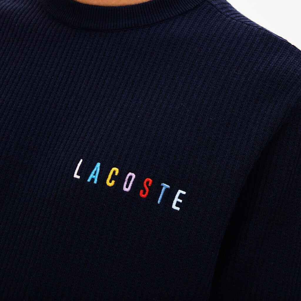 Men's Crewneck Embroidered Cotton Blend Sweater / Lacoste