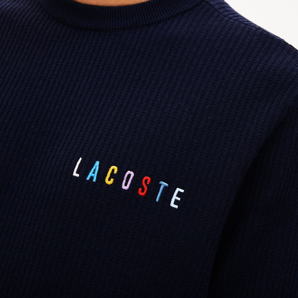 Men's Crewneck Embroidered Cotton Blend Sweater / Lacoste