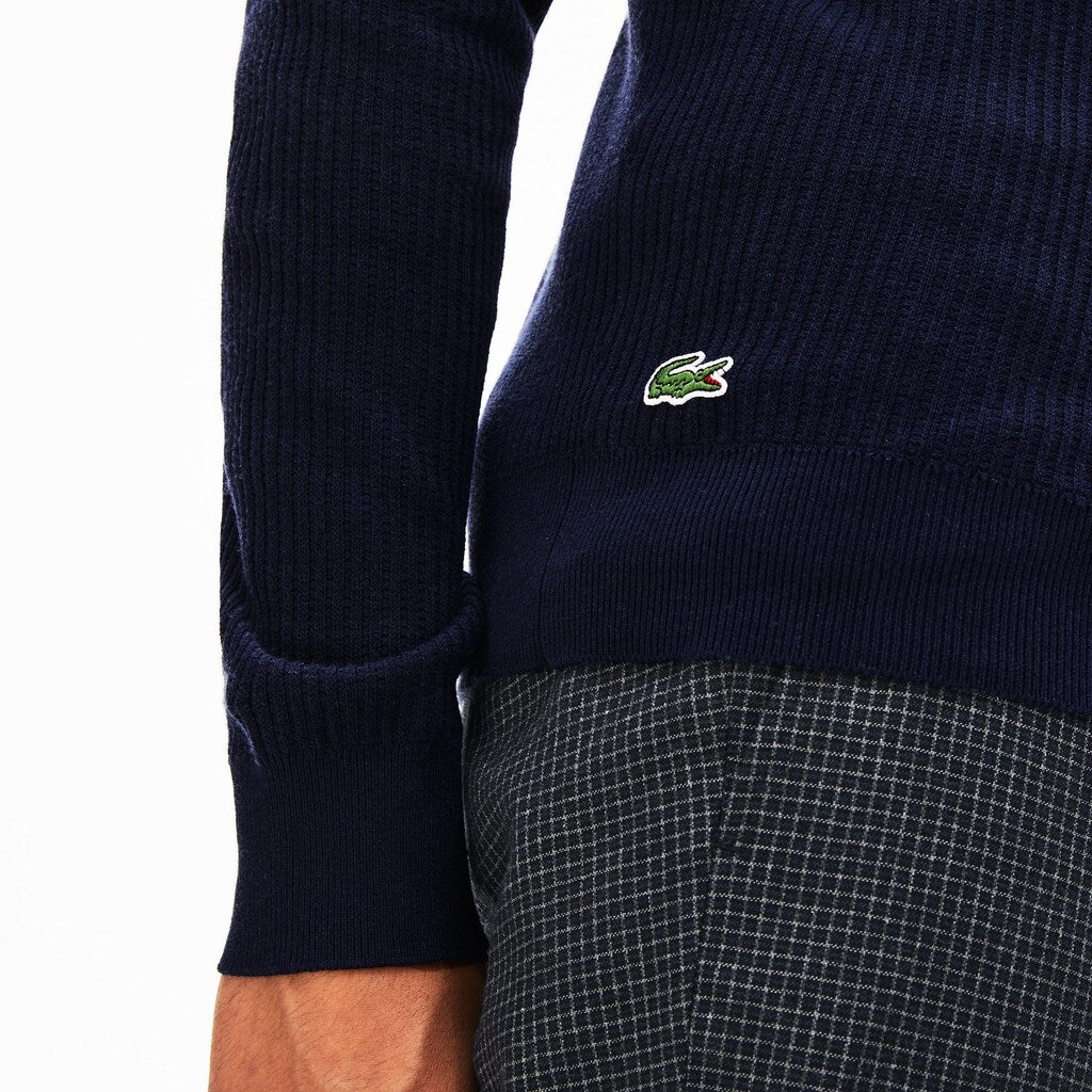 Men's Crewneck Embroidered Cotton Blend Sweater / Lacoste
