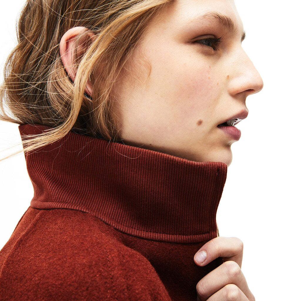 Women's Standup Collar Wool-Blend Zip Coat / Lacoste