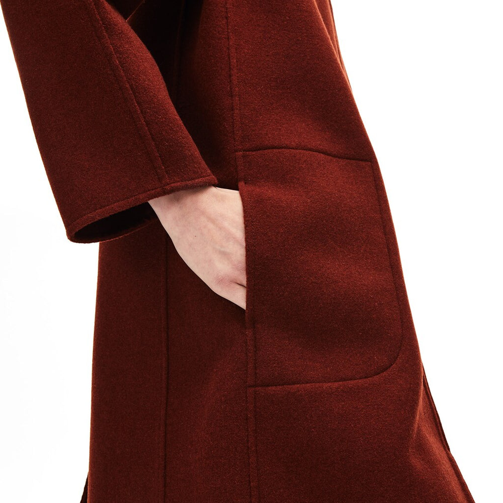 Women's Standup Collar Wool-Blend Zip Coat / Lacoste