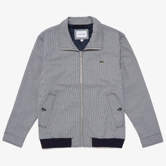 Men's Herringbone Pattern Zip Harrington Jacket / Lacoste