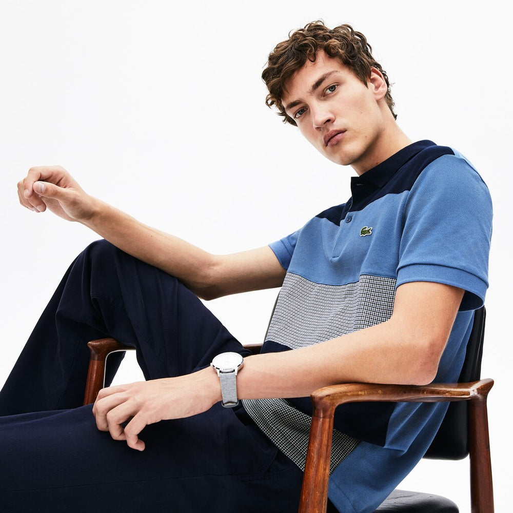 Men's Regular Fit Paneled Color-Blocked Polo Shirt / Lacoste