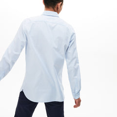Men's Slim Fit Polka Dot Cotton Poplin Shirt / Lacoste