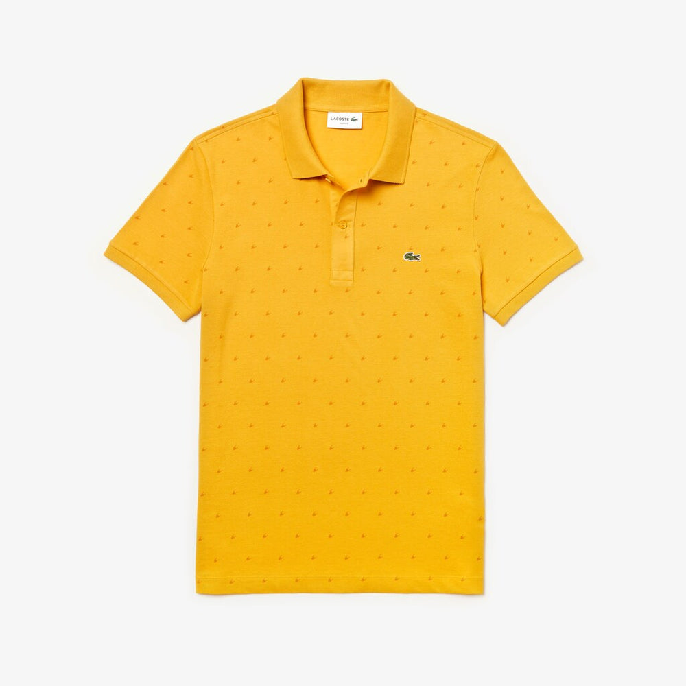 Men's Slim Fit Patterned Cotton Mini Piqué Polo / Lacoste