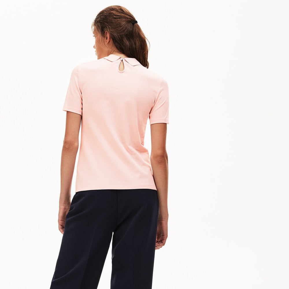 Women's LIVE Velvet-Croc Piqué Polo Shirt / Lacoste