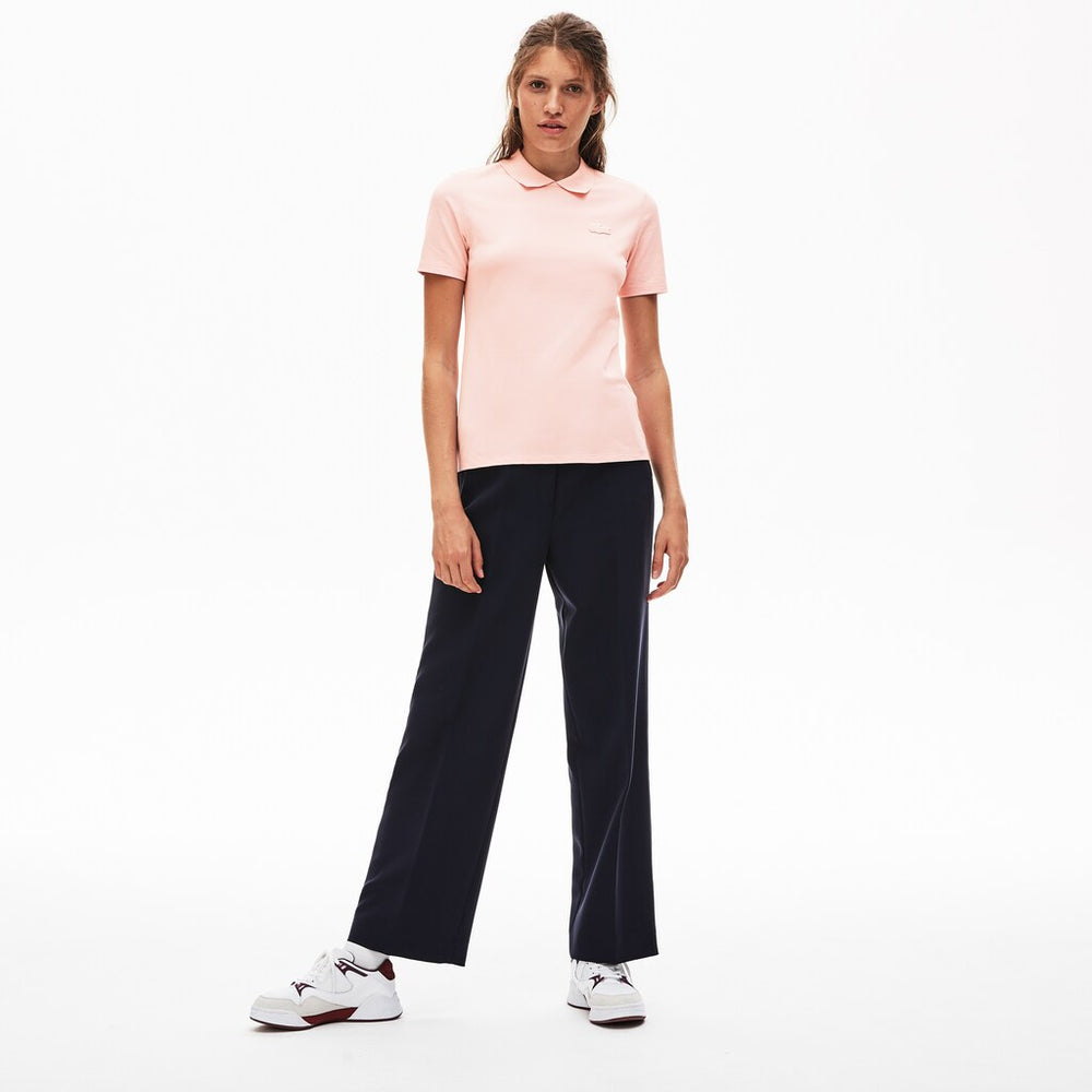 Women's LIVE Velvet-Croc Piqué Polo Shirt / Lacoste