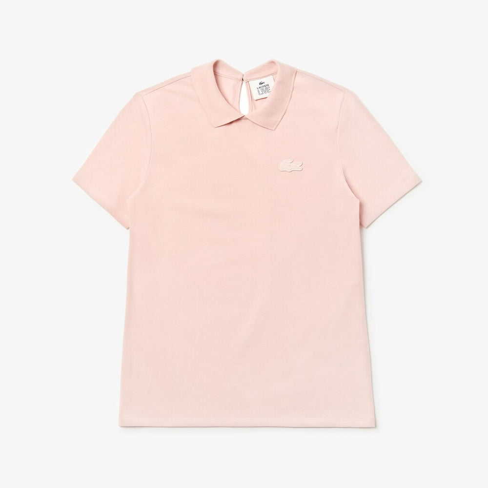 Women's LIVE Velvet-Croc Piqué Polo Shirt / Lacoste