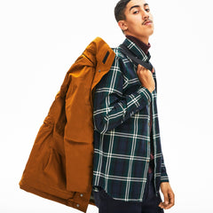 Men's Detachable Faux Fur Hood Long Quilted Parka / Lacoste