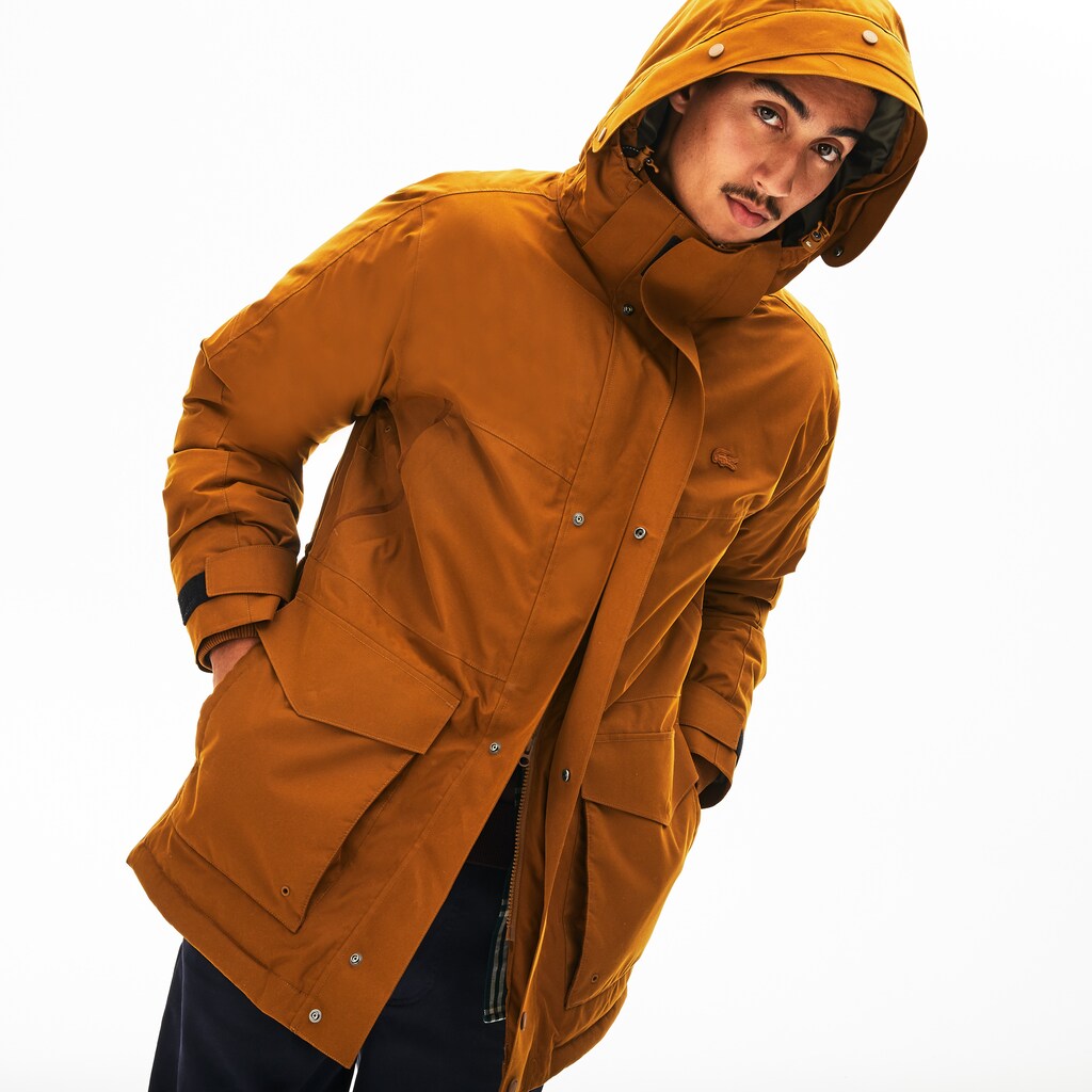 Men's Detachable Faux Fur Hood Long Quilted Parka / Lacoste