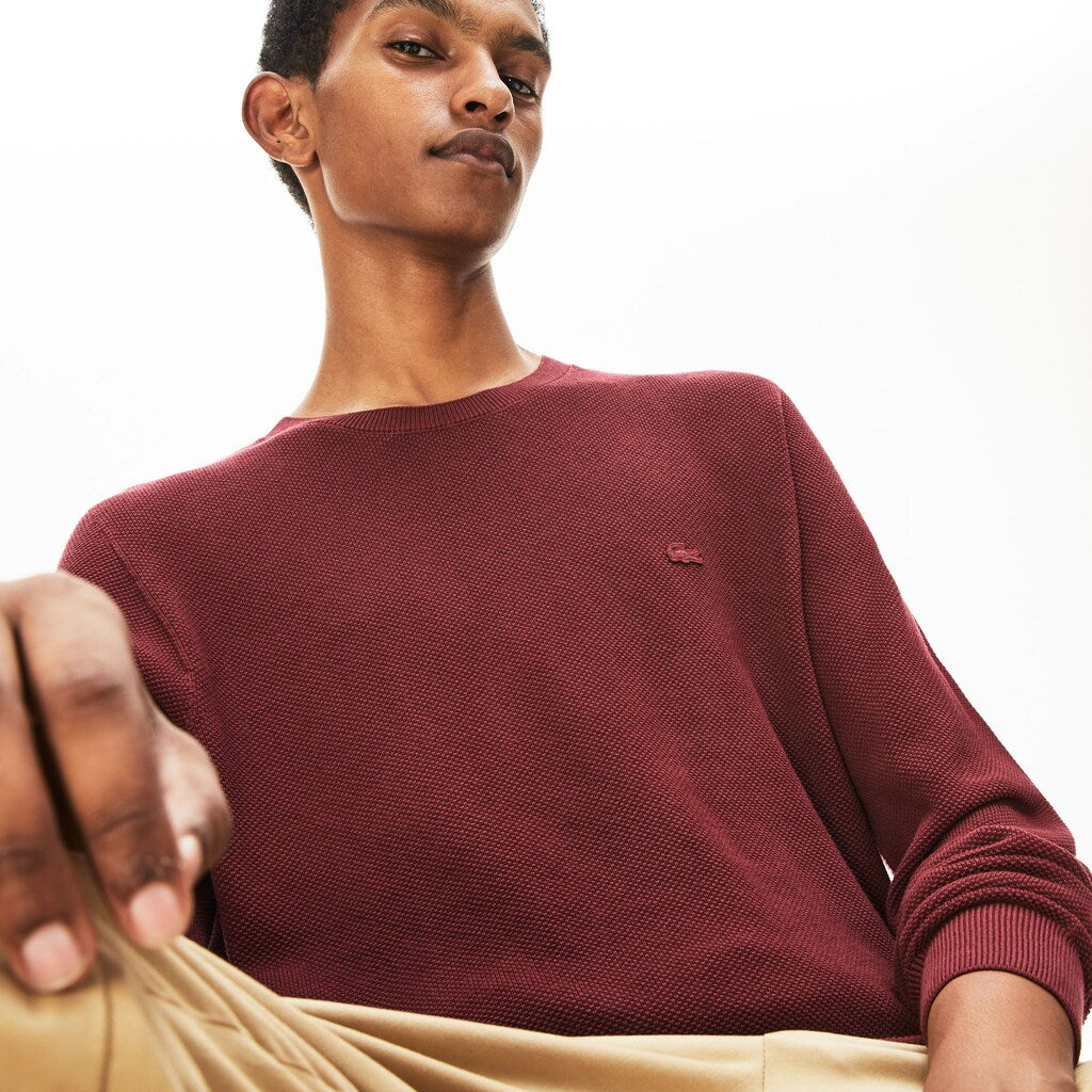 Men's Crew Neck Cotton Piqué Sweater / Lacoste