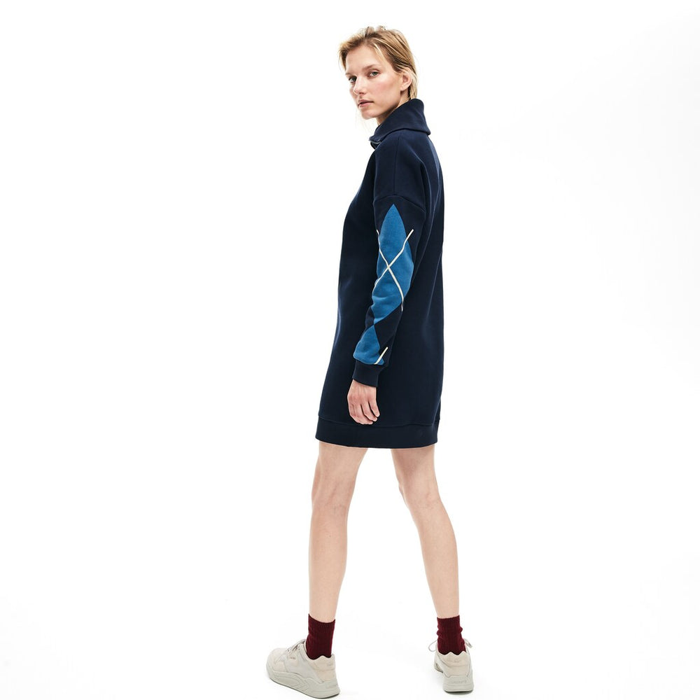 Women's Made In France Jacquard Patterned Fleece Sweatshirt Dress / Lacoste
