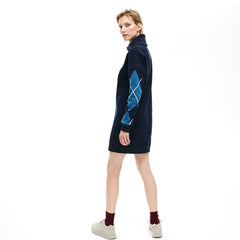 Women's Made In France Jacquard Patterned Fleece Sweatshirt Dress / Lacoste