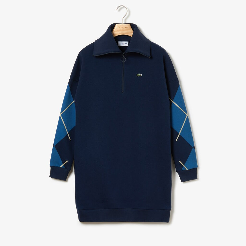 Women's Made In France Jacquard Patterned Fleece Sweatshirt Dress / Lacoste