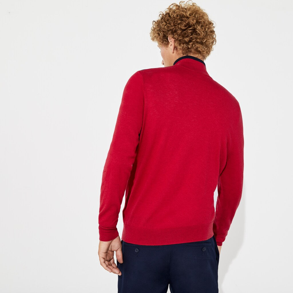 Men's SPORT Zip-Up Technical Wool Sweater / Lacoste