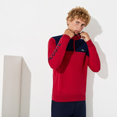 Men's SPORT Zip-Up Technical Wool Sweater / Lacoste