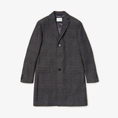 Men's Glen Plaid Wool Blend Chesterfield Coat / Lacoste
