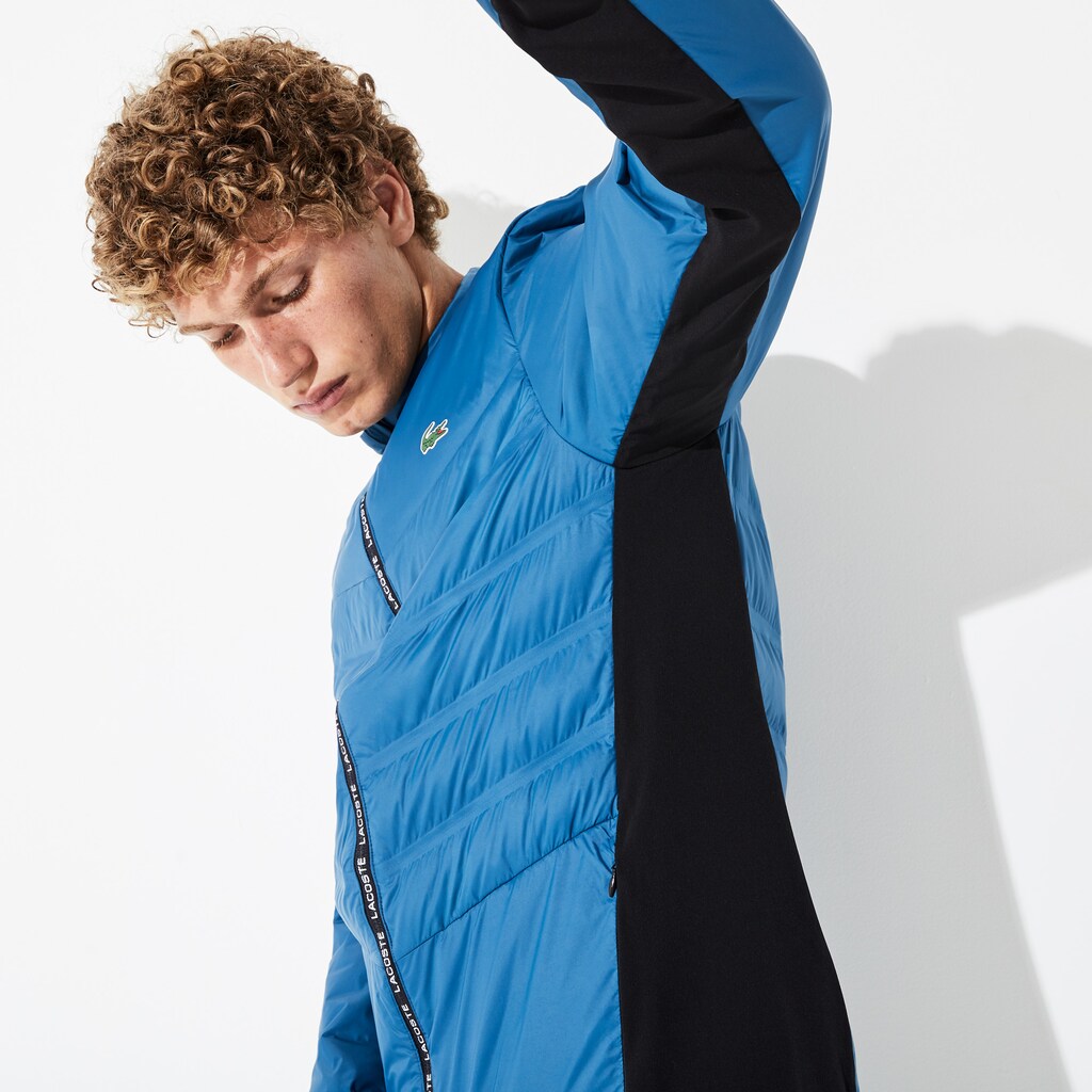 Men's SPORT Quilted Mixed-Material Zip Tennis Jacket / Lacoste