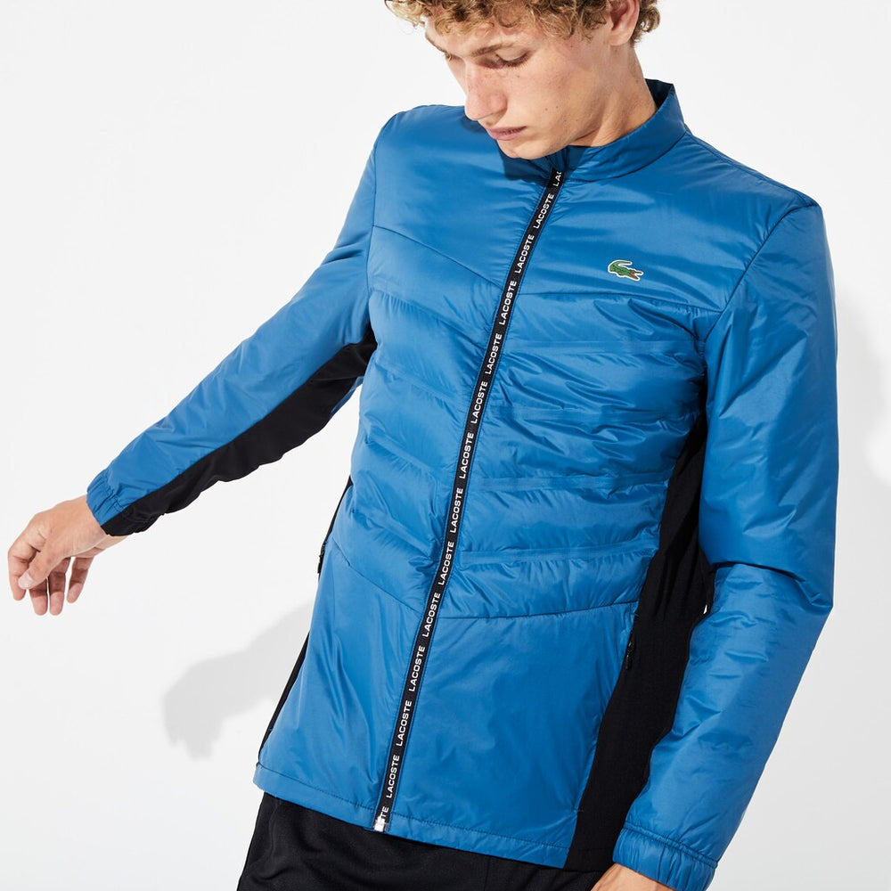 Men's SPORT Quilted Mixed-Material Zip Tennis Jacket / Lacoste