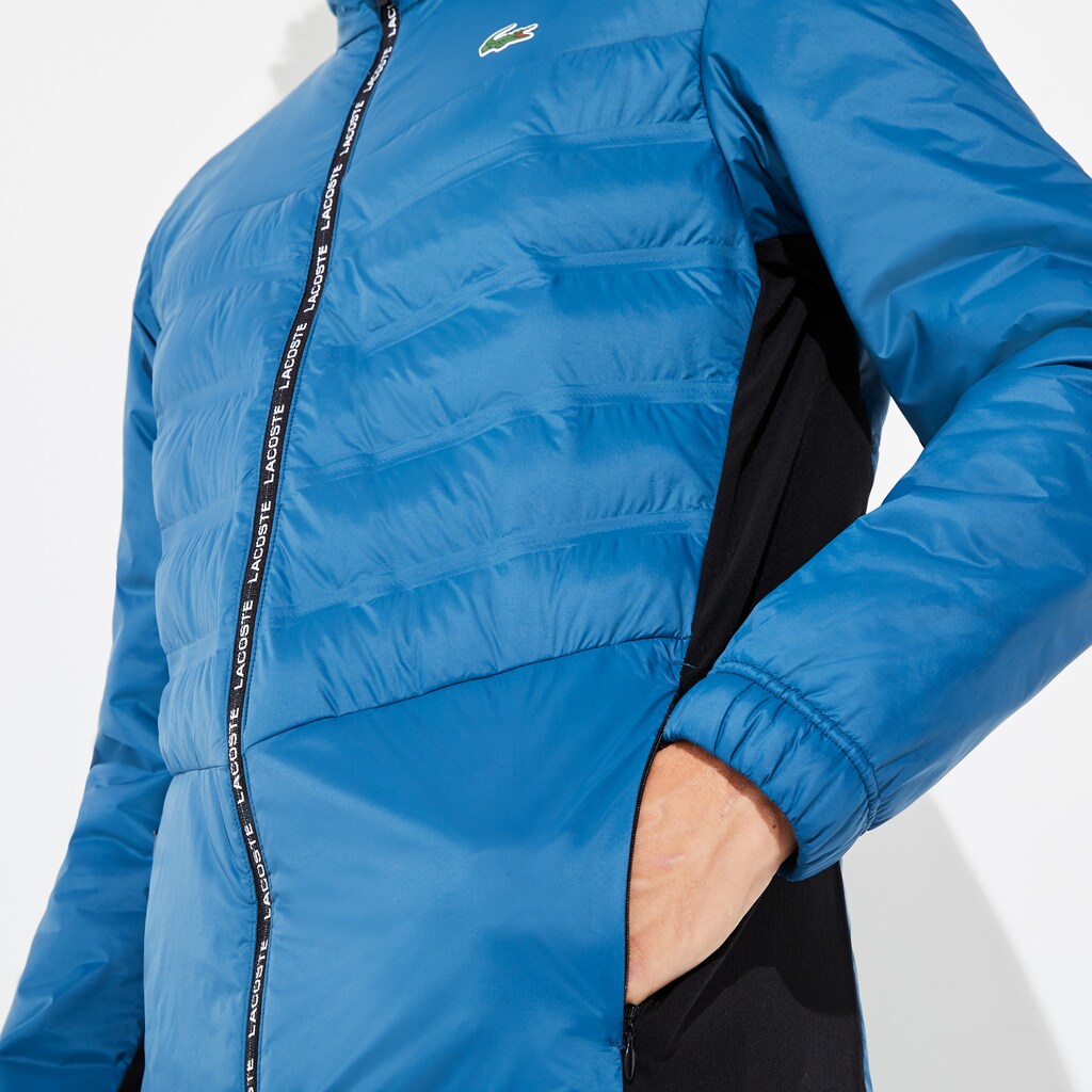 Men's SPORT Quilted Mixed-Material Zip Tennis Jacket / Lacoste