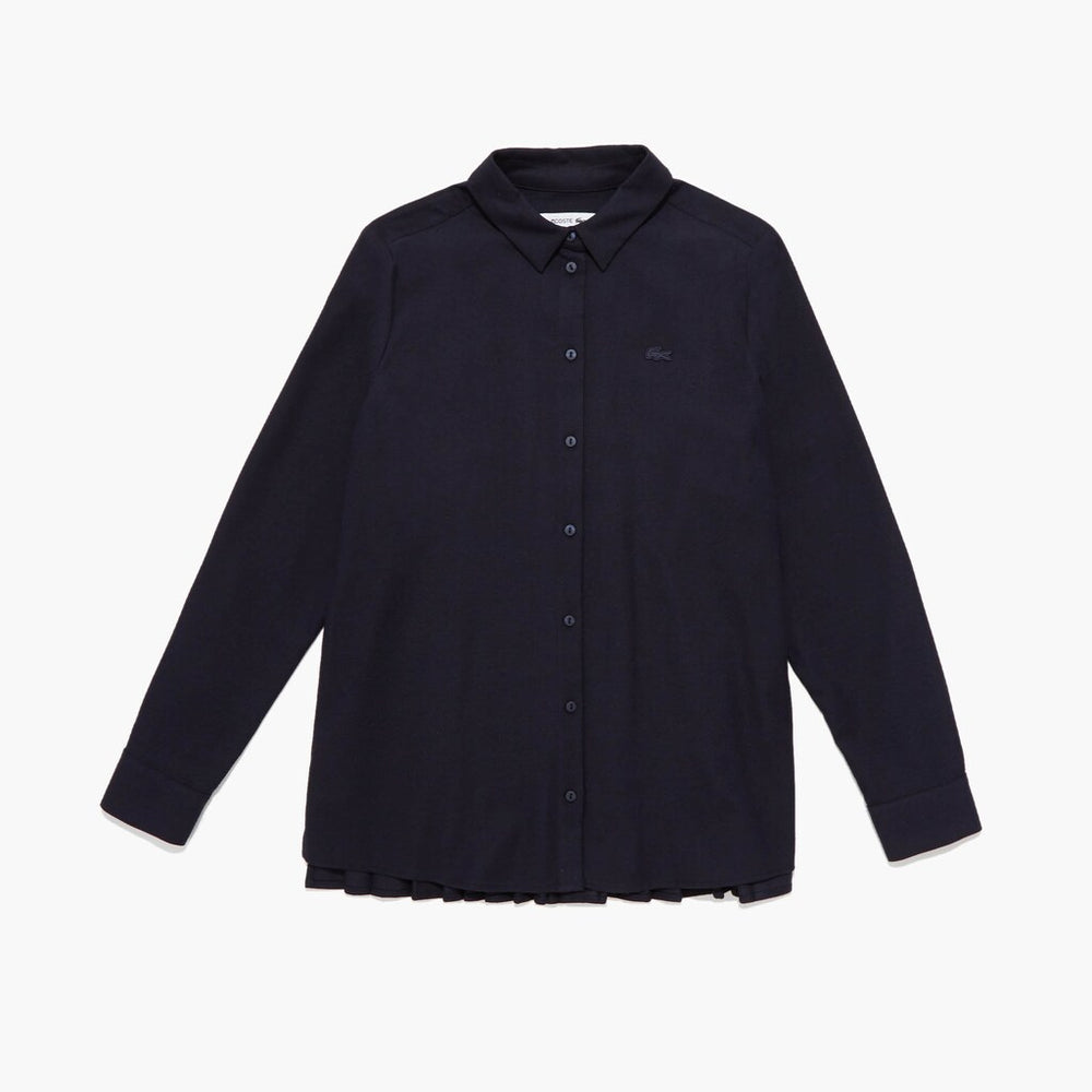 Women's Loose Fit Pleated Back Flannel Shirt / Lacoste
