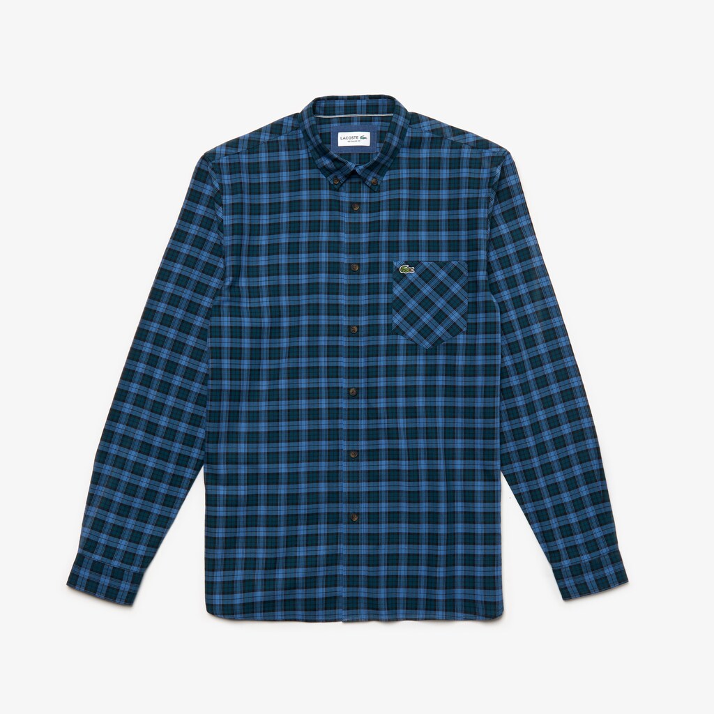 Men's Regular Fit Check Cotton Shirt / Lacoste