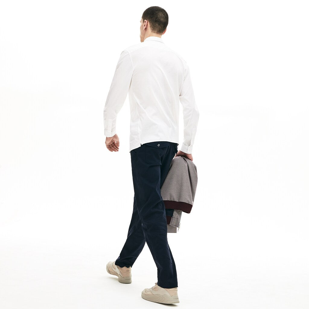 Men's Slim-Fit Stretch Poplin and Jersey Shirt / Lacoste
