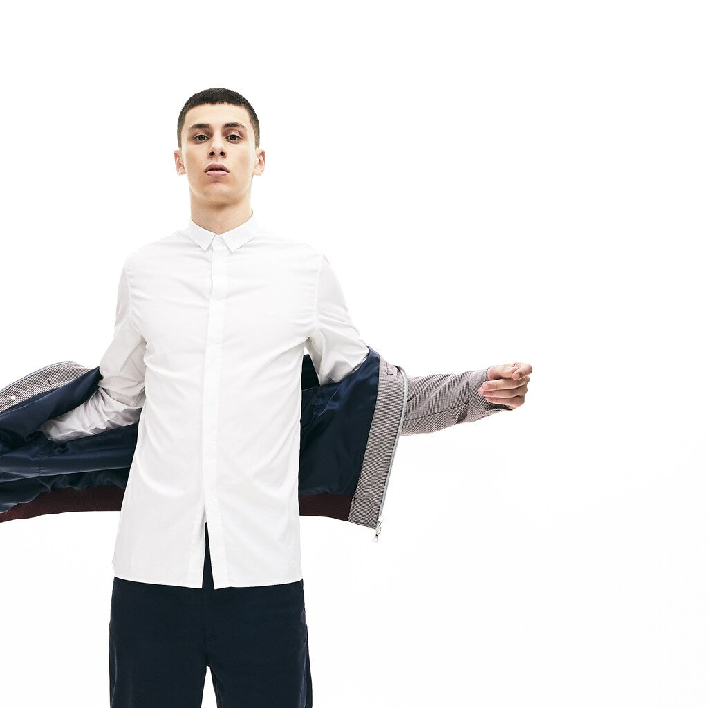 Men's Slim-Fit Stretch Poplin and Jersey Shirt / Lacoste