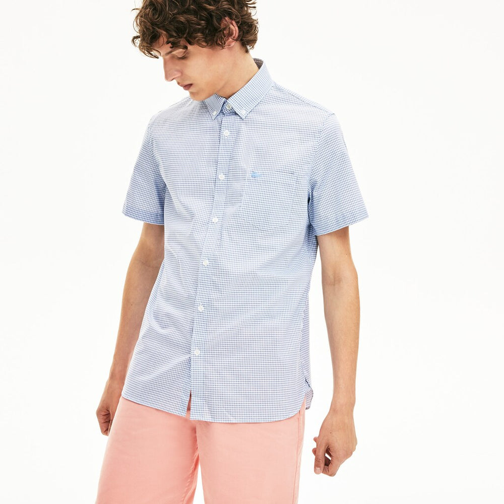 Men's Regular- Fit Checkered Cotton Shirt / Lacoste