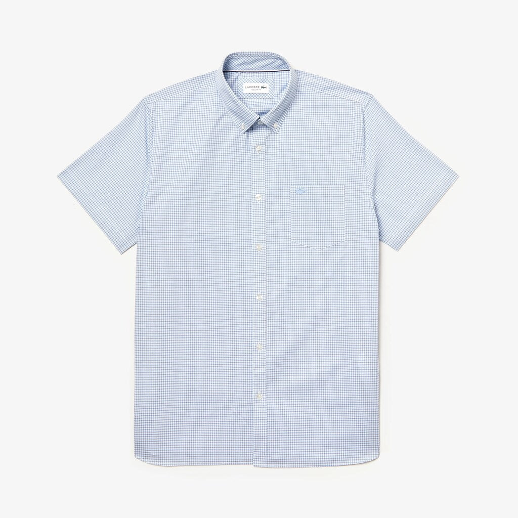Men's Regular- Fit Checkered Cotton Shirt / Lacoste