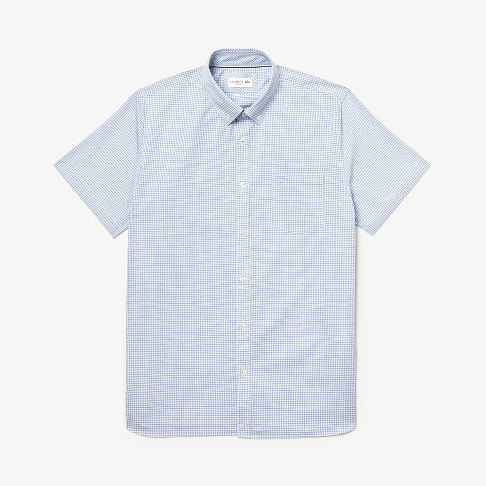 Men's Regular- Fit Checkered Cotton Shirt / Lacoste