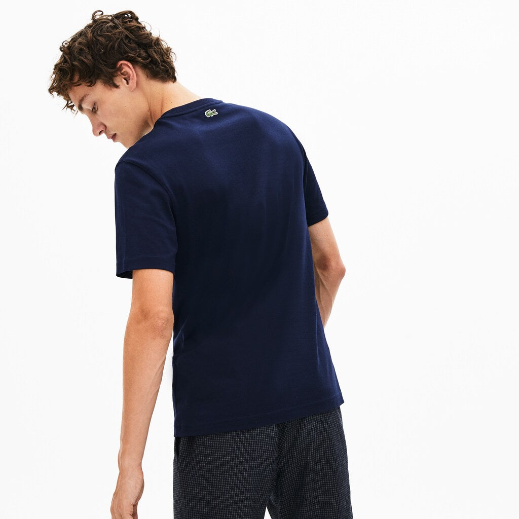 Men's Crewneck 3D-Lettering Cotton T-Shirt / Lacoste