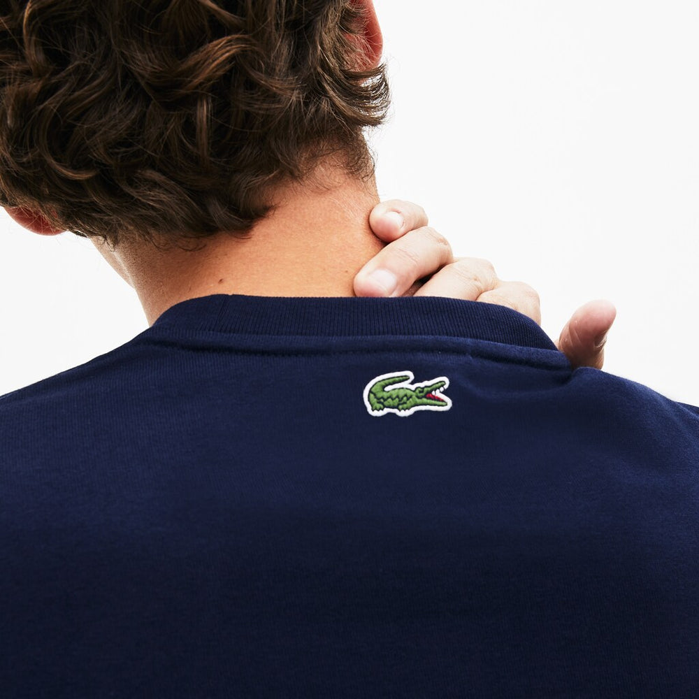 Men's Crewneck 3D-Lettering Cotton T-Shirt / Lacoste