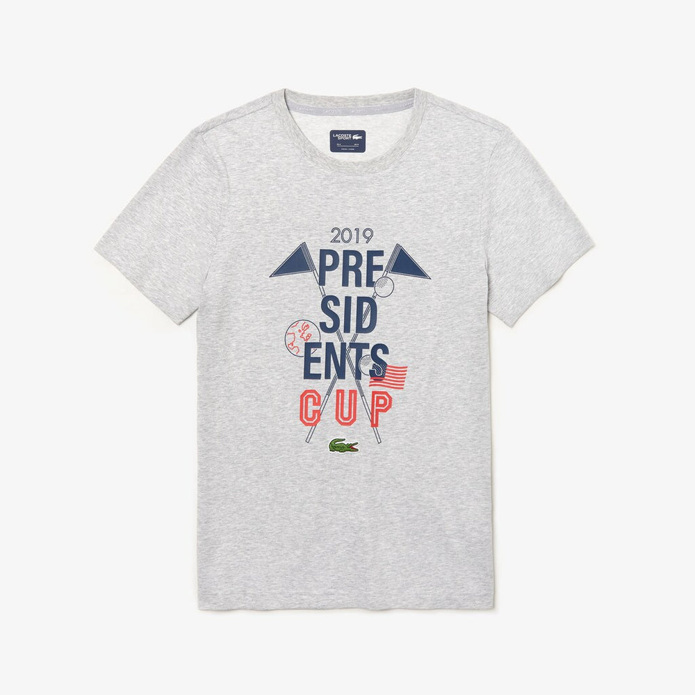 Men's Presidents Cup Breathable Printed Cotton Blend Golf T-Shirt / Lacoste