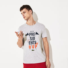 Men's Presidents Cup Breathable Printed Cotton Blend Golf T-Shirt / Lacoste