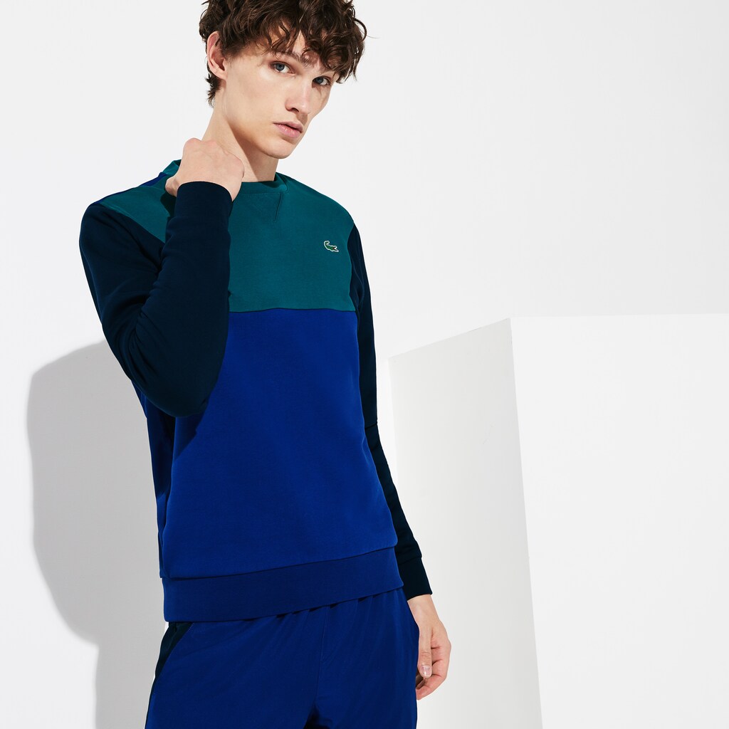 Men's SPORT Color-Blocked Cotton Fleece Tennis Sweatshirt / Lacoste
