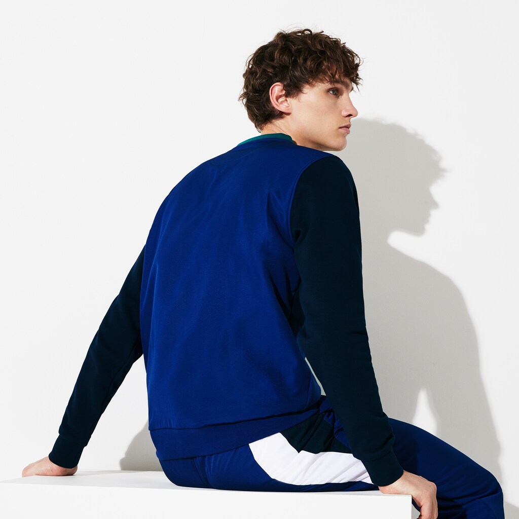Men's SPORT Color-Blocked Cotton Fleece Tennis Sweatshirt / Lacoste