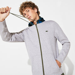 Men's SPORT Contrast Hood Fleece Zip Sweatshirt / Lacoste