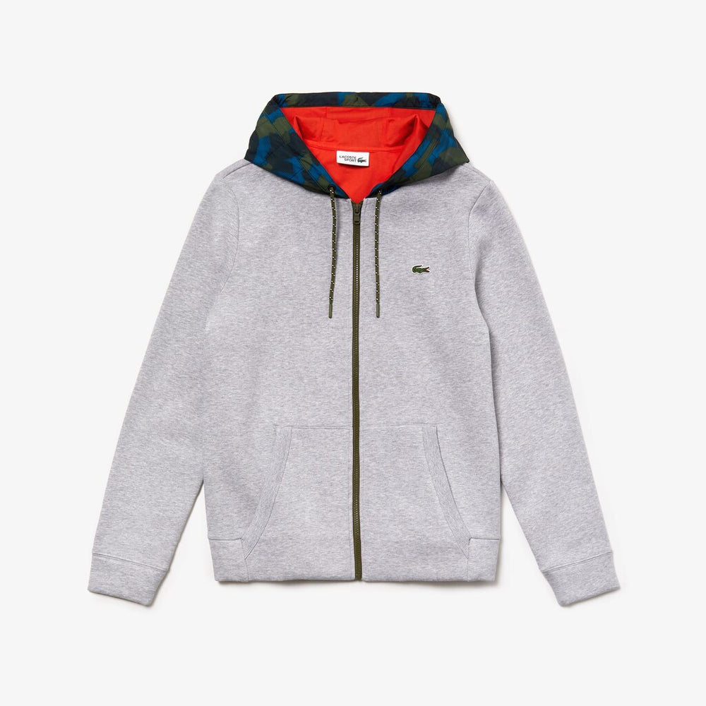 Men's SPORT Contrast Hood Fleece Zip Sweatshirt / Lacoste