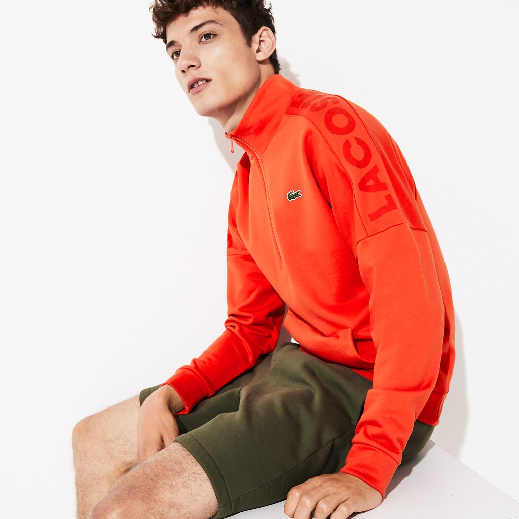 Men's SPORT Zip Standup Neck Cotton Sweatshirt / Lacoste
