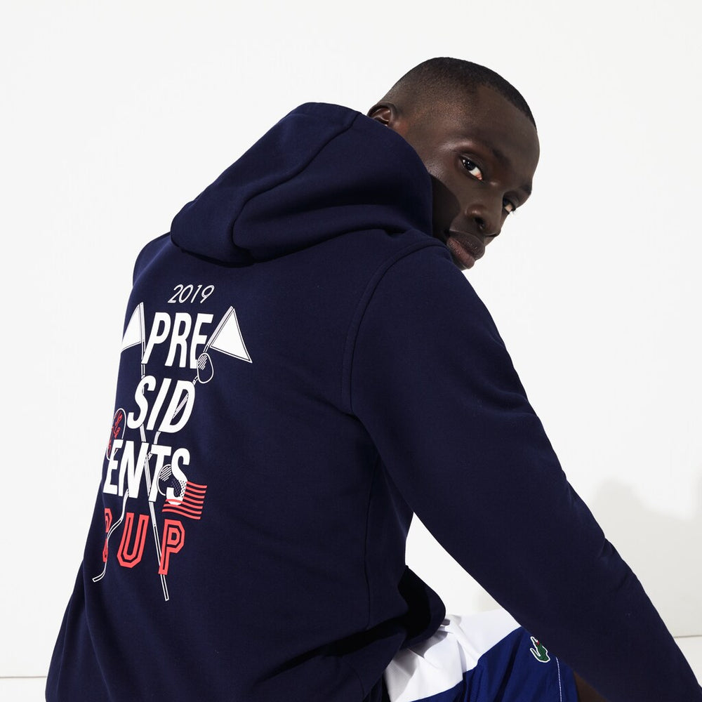 Men's Presidents Cup Hooded Back-Printed Fleece Zip Golf Sweatshirt / Lacoste