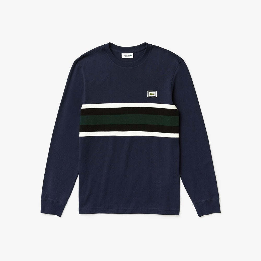 Men's Crewneck Striped Cotton T-Shirt / Lacoste