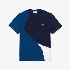 Men's Crewneck Color-Blocked Thermoregulating Piqué T-Shirt / Lacoste