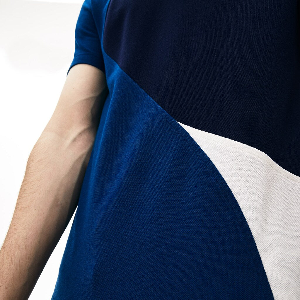 Men's Crewneck Color-Blocked Thermoregulating Piqué T-Shirt / Lacoste