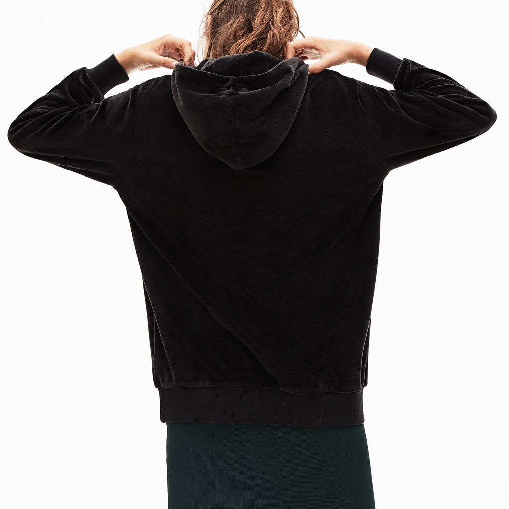 Women's LIVE Golden Signature Hooded Velvet Sweatshirt / Lacoste