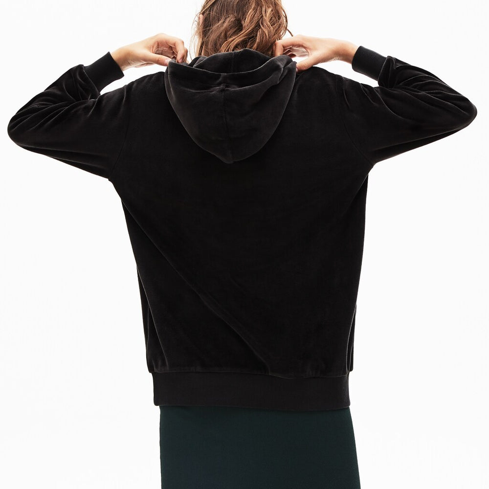 Women's LIVE Golden Signature Hooded Velvet Sweatshirt / Lacoste